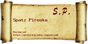 Spatz Piroska névjegykártya